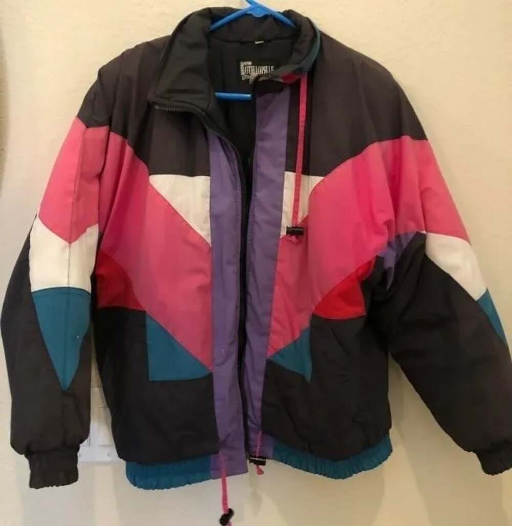 Vintage Otello Pelle 80s 90s Retro Colorblock Puffer Ski Jacket